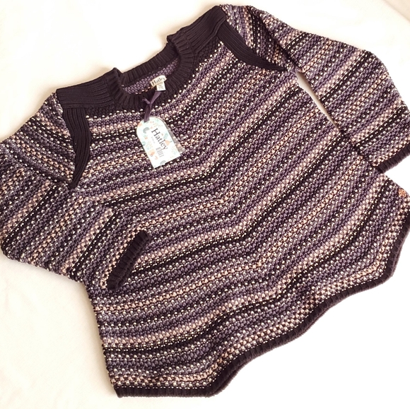 NWT Hatley Chelsie Sweater Charcoal Chevron Blue - Picture 10 of 14